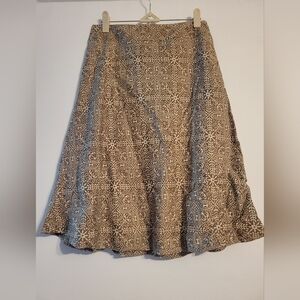Womens Skirt Tan Paiskey Print Size 8P